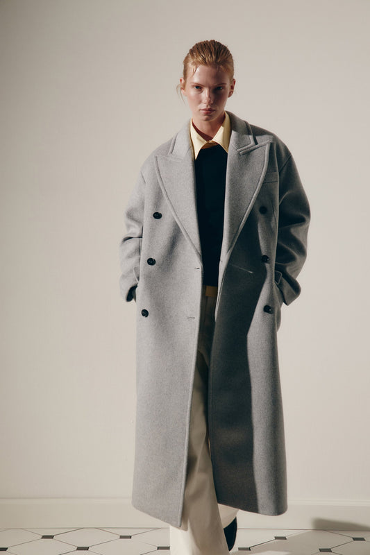 STRAIGHT FIT WOOL-BLEND COAT