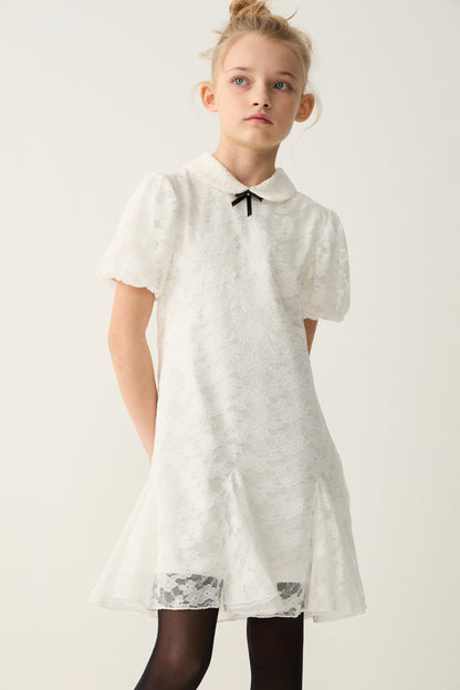 FLARED LACE DRESS - LIMÉ