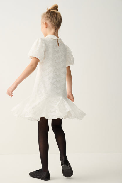 FLARED LACE DRESS - LIMÉ