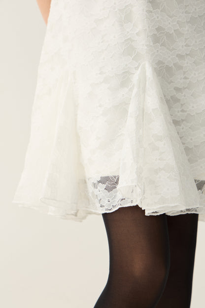 FLARED LACE DRESS - LIMÉ