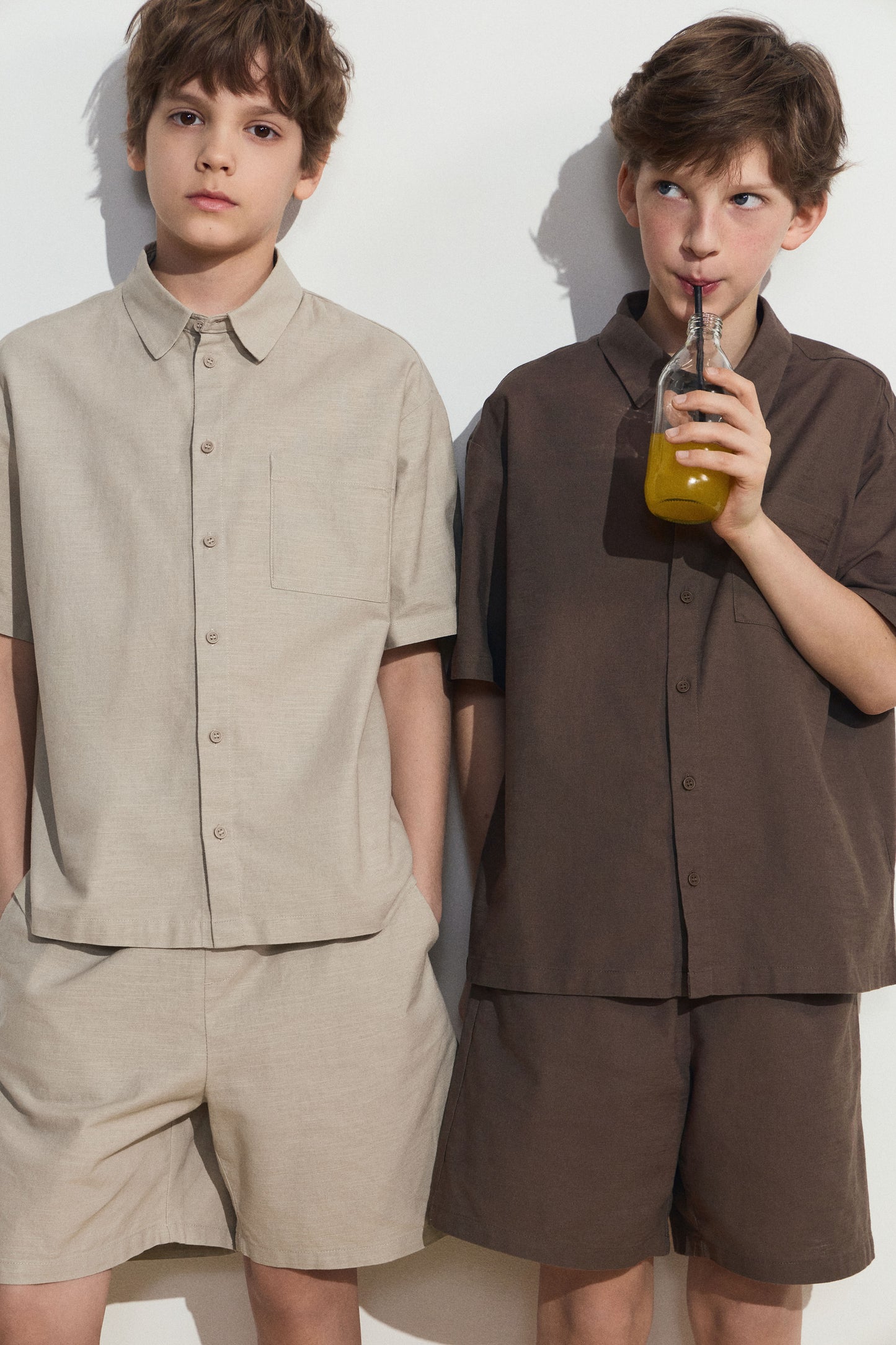 POCKET-DETAIL COTTON-LINEN SHIRT